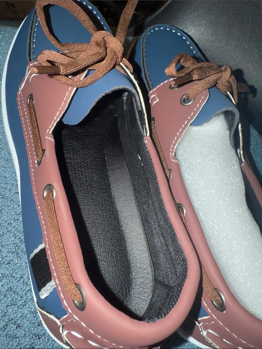 Men's Navy and Brown Casual Boat Shoes